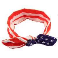 Hair Accessories 10pcs Baby Striped Star Headwrap 2021 Independence Day Kids Patriotic EAR American Flag Band