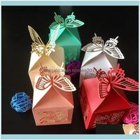 Gift Event Festive Home & Gardengift Wrap 50Pcs Hollow Out Lace Butterfly Candy Boxes Favor Gifts Bonbonniere Wedding Party Centerpieces Hol