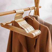 Hangers & Racks 10Pcs Clothing Aluminium Alloy Wardrobe Coat Hanging Drying Rack Storage Home Organizer