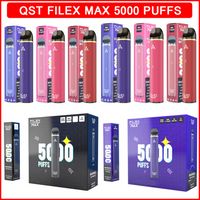 QST FileX Max 5000 Puffs Descartáveis ​​E Cigarros Vape Dispositivo 12ml POD Prefreado Vapores Líquidos Pen Stick Cartuchos Vaporizadores