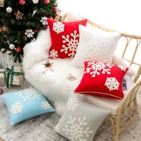 Cuscino / cuscino decorativo natale fiocco di neve divano rosso grigio blu cuscini copertura ricamata 45x45cm anno federe cioxes home soggiorno decora