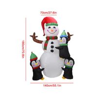 Party Decoration 180cm Christmas Inflatable Snowman And Penguins Built-in LED Lights Blow Up Giant Model For Xmas Indoor Outdoor Garden