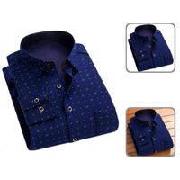 Chemises occasionnelles pour hommes Plaid Soft épaississant Cardigan Chemise mâle Chemise d'acétate Vapelle d'hiver pour la rencontre