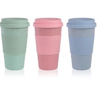 水ガラスのコーヒーティーカップの小麦ストロー旅行水飲料マグカップのシリコーンのふたが付いているマグカップ子供カップのオフィスの飲み物の贈り物創造的な注文のロゴGYL29