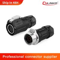 CNINKO LP-16 plástico conector de cabo impermeável 2 3 4 5 7 8 9Pin fêmea plug masculino bunda junta para a aviação industrial LED