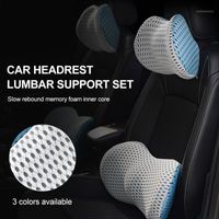 Seat Cushions Neck Pillow Car Headrest Support Lumbar Back Memory Foam Universal Head Cushion Interior Accessories