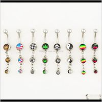 & Bell Button Rings D0562-1 ( 8 Logos) Body Jewelry Nice Style Navel Belly Ring 10 Pcs Mix Colors Stone Factory Price Drop Delivery 2021 L6Q