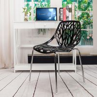 와코 조류 둥지 다이닝 의자, 4pcs 플라스틱 현대 식당 - 룸 주방, 침실 측면 의자, 블랙