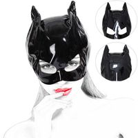 Sexy Leather Cat Head Mask, Fetish Cat Hood Half Face Mask B...