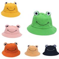 Ebeveyn-Çocuk Karikatür Kurbağa Kova Şapka Panama Balıkçılık Kap Sevimli Kurbağa Şapka Adam Kadınlar Bob Chapeau Açık Güneş Balıkçı Şapkalar