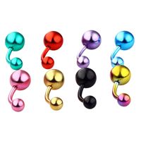 Double Ball Naval Ringe Multicolor Edelstahl Bauchnabel Ring Für Frauen Mädchen Körper Piercing Schmuck