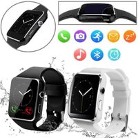 Smart Armbands X6 Smart Watch Bluetooth Fitness Tracker Sport Herzfrequenzmonitor Blut wasserdicht mit Metallband SIM TF-Karte für Android iOS