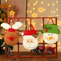 Juldekorationer 3pcs Santa Snowman Dekorativ presentväska för godisstrumpfyllnad # t1