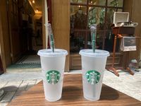 Starbucks 24oz / 710ml plástico tumbler reutilizável limpeza limpeza plana plana copo pilar forma caneca palha caneca Bardian 100 pcs DHL