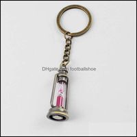 Keychains Fashion Aessories Cute Metal Lamp Shape Timer Hourglass Key Chain Ring Couple Keychain Creative Trinket Novelty Item Gift For Wome
