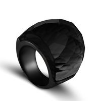 ZMZY Moda Preto Grandes Anéis para Mulheres Casamento Jóias Big Cristal Stone Ring 316L Aço Inoxidável ANILLOS 210701