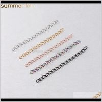 05Mm Thick Stainless Steel Extension Bracelet Necklace Tail 5Cm Length Line Diy Jewelry Accessories Fxo6Y Charms Z4Jwb