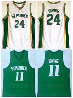 세인트 패트릭 고등학교 농구 24 Kyrie Irving 저지 11 색 흰색 멀리 녹색 팀 바느질 및 바느질 순수한 면화 통기성 스포츠 최고 품질 남성 판매