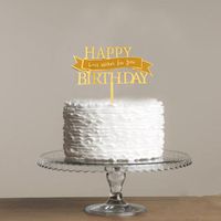 Autres Fête Fête Fournitures 1 Pcs Joyeux anniversaire Décoration de gâteau Acrylique Topper