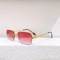Óculos de sol ouro prata metal sem moldura rosa cor-de-rosa gradient cor mini pequenas lente mulheres ct0271s óculos masculinos de alta qualidade