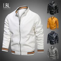 Motorradjacke Männer Herbst / Winter Mode Lässig PU-Leder bestickte Jacke Marke Outfit Velvet PU Jacken 211118