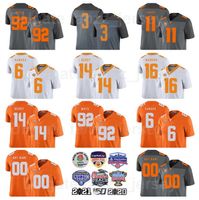 NCAA Football College 92 Reggie White Jersey Tennessee Volunteers 16 Peyton Manning 6 Alvin Kamara 14 Eric Berry 11 Joshua Dobbs 3 Gray Orange Grey All Stitched Men