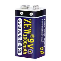 9V 1000mAh Type-C / micro-USB rechargeable batterie Thermomètre d'alarme Dispositif Microphone Lithium Piles A46