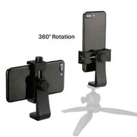 Universal Phone Tripod Mount Adapter Cellphone Clipper Stand Vertical 360 Degree Adjustable Holder H1117