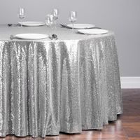 テーブルクロスすべてのサイズの高級ゴールドスパンコール結婚式のパーティーの装飾シルバーローズテーブルクロス