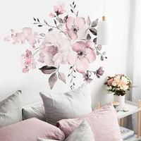 Adesivi murali Romantico fiore rosa flower sticker sticker impianti rimovibili wallpaper camera da letto camera da letto soggiorno decorazione per bambini # 4
