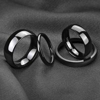 2/4/6/8mm Simple Black Man Women Titanium Wedding Band Engagement s Polished Cocktail Ring Anel Feminino size 15
