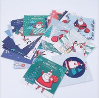 Merry Christmas Card Greeting Cards 102mm*102mm*13mm Santa snowman blessing messages small postcards