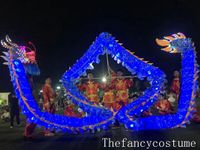 Luces LED 10.3 metros 10 Tamaño de los niños Tela de impresión de seda Chino Niño Iluminación Dragón Danza Festival Folk Festival Celebración Etapa Props Traje de mascota
