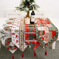 Elk Snowman Table Runner Merry Christmas voor Home Xmas Ornamenten Nieuwjaars Decor