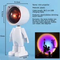 Nattljus Sunset Projektorlampor USB 360 Robot Atmosfär Ljus för att ta bilder Heminredning Kafé Bar Romantisk bakgrundsvägg