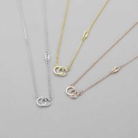 Wholesale Brand Designer Double Letters necklace Gold Tone n...