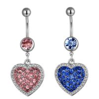 D0624 Heart Stone Belly NAVEL Button Anel Mix Cores