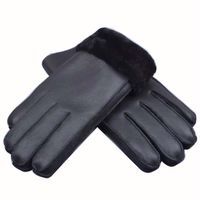 Winter Warm Leather Men&#039;s Gloves Genuine Leather Sheepskin Men Gloves Wool Male Mittens Thermal Hand-made Brand 211216