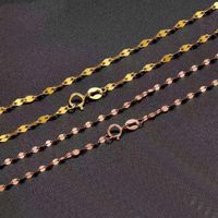 Correntes miqiao fina jóias real 18k colar de ouro simples moda pura au750 pingente cadeia para mulheres presente de casamento ne001