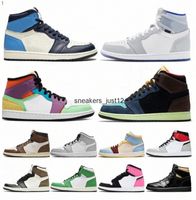 Yeni Jumpman Büküm Erkek 1s Basketbol Ayakkabıları NakeKin 1 Yüksek Bio Koyu Koyu Mocha UNC Obsidiyen Kadın Açık Eğitmenler Sneakers 36-45 2AAQ #