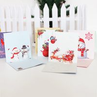 Cartes de bénédiction de bénédiction Cartes de bénédiction Claus Snowman Card Santa Echarpe Motif Épaissir Cartoon Bh4870 Tyj