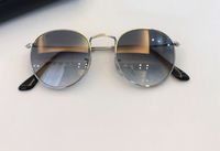 Retro Runde Sonnenbrille Silber Metallrahmen Grau Schattierte Unisex Klassische Sonnenbrille UV400 Schutz Brillen mit Kasten