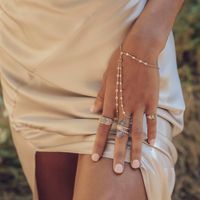 High qulality Charm Zirconia Crystal Slave Fashion Bracelet For Women Finger Hand Adjustable Chain Jewelry Statemen