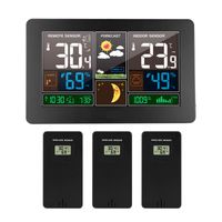 Wall Clocks Clock Digital Weather Station 3 Sensor Wireless Indoor Outdoor Hygrometer Barometer Forecast Modern Watch