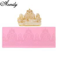 Cake Tools Aomily 3D Crown Wedding Silicone Fondant Mold Mousse Brim Decor Sugarcraft Icing Mat Pad Home Pastry Baking Tool Supplie