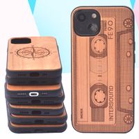 2021 Hölzerne Mobiltelefonabdeckungshüllen Holz für iPhone 13 12 PRO MAX Benutzerdefinierte Lasergravierte Kirschgehäuse Hülle