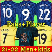 Tailândia Lukaku 21 22 22 2 22 Chel futebol Jerseys Mount Werner Havertz Chilwell Ziyech 2021 2022 Pulisic Home Azul Away Camisa de Futebol Amarela Kante Homens Crianças Conjunto de Kits