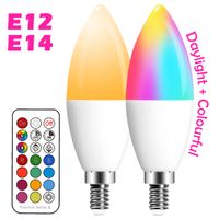 E14 LED-lampa Ljusfärg Inomhus Neonskylt Lampa RGB-tejp med kontrollerbelysning 220V E12 Dimbar Smart Lampa för hem
