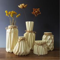 Вазы мода оригами керамический настольный ваза украшения дома украшения европейский стиль сушеный цветок бытовой свадьбы