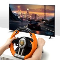 Game Controllers & Joysticks PXN V3II USB Vibration Dual Motor Racing Games Steering Wheel With Brake Pedals Console Illusiveness Remote Con